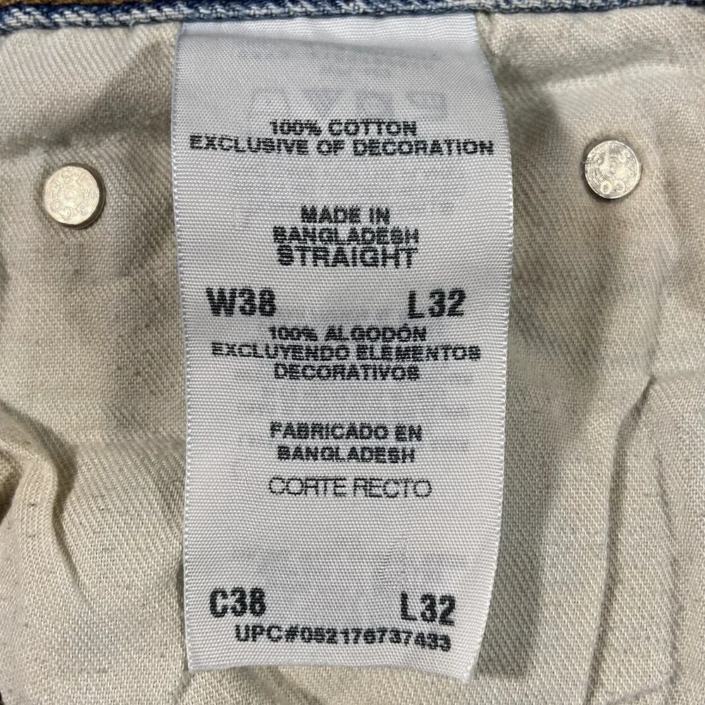 Levis Denizen 281 Jeans Mens Size 38x32 Straight Fit Light Wash‎ Blue Denim